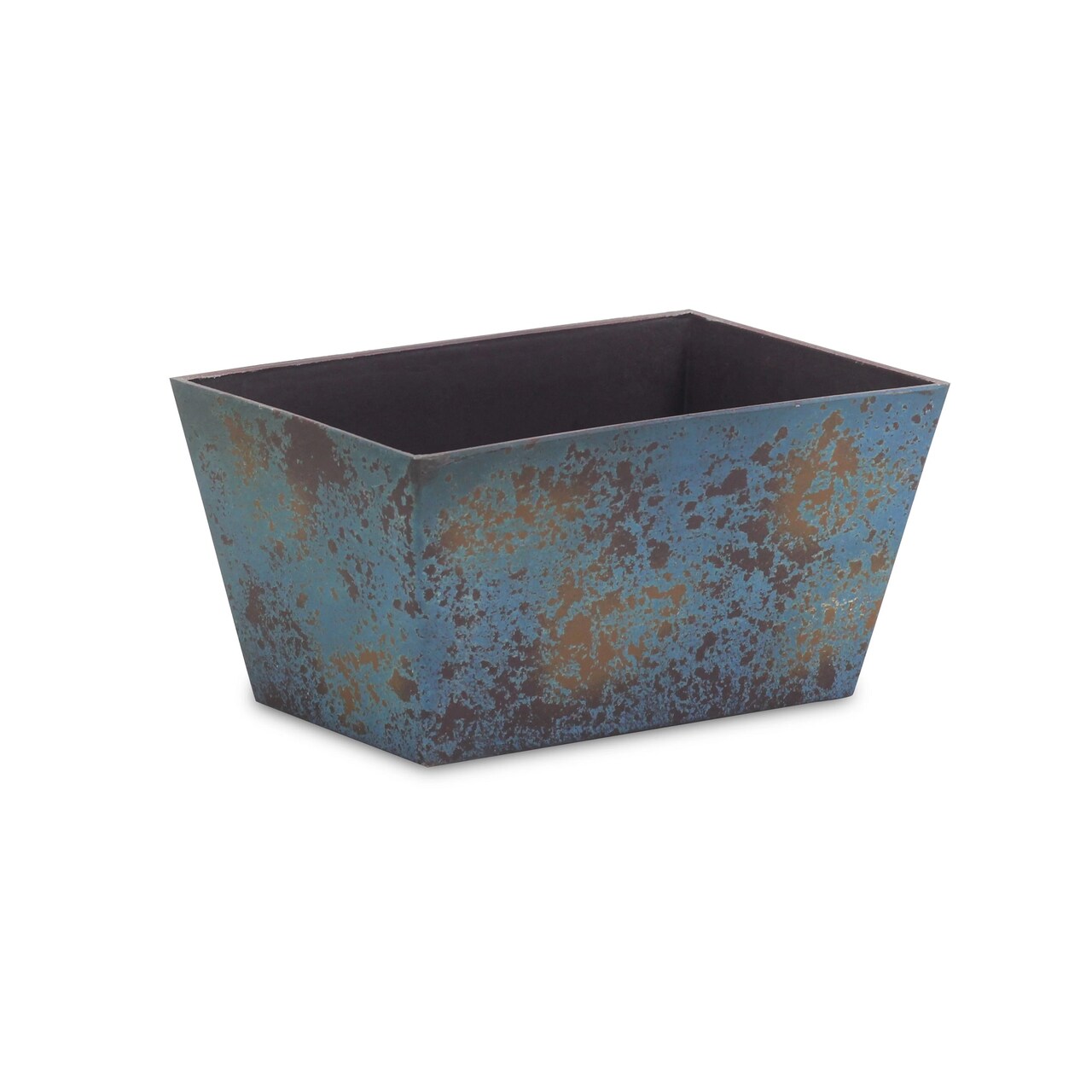 Contemporary Home Living 8.25" Blue Rustic Tapered Rectangular Planter